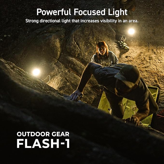 ELECOM NESTOUT Outdoor Camping LED Panel Flashlight w/Mini Tripod, Dimmable USB Powered LED Light, IP44 Water Dust Resistant, 30-1000 Lumen, Portable Lantern for NESTOUT Power Bank, Black (Flash-1)-Ruum Studio Home