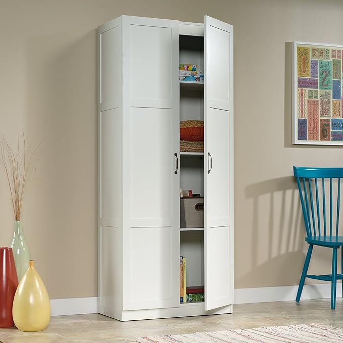 Sauder Select Storage Cabinet/ Pantry cabinets, White finish-Ruum Studio Home
