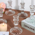 Candlestick Holders Set, 4" H Taper Candle Holders Bulk, 12Pcs Glass Candle Holders for Wedding, Festival, Party & Windowsill Decor-Ruum Studio Home