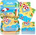 Grencian 200Pcs Beach Party Supplies Hello Summer Party Plates and Napkins Disposable Summer Pool Paper Tableware Set for Hawaiian Beach Pool Birthday Baby Showe Decorations, Serves 50-Ruum Studio Home