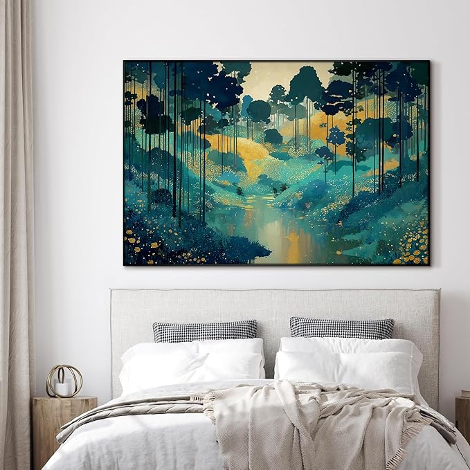 SIGNWIN 46"x72" Extra Large Framed Wall Art Whimsical Fantasy Forest, Vibrant Nature Landscape for Home Living Room Bedroom Decor (Frame Assembly Required)-Ruum Studio Home