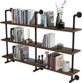 ROGMARS Industrial Pipe Wall Shelves Pipe Shelving,Natural Wood 60 Inches Long Walnut Floating Shelves for Wall Farmhouse Pipe Book Shelves for Kitchen,Living Room, Bar Shelving-Ruum Studio Home