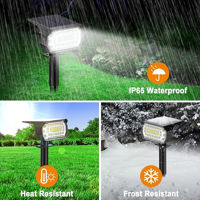 LANSOW Solar Spot Lights Outdoor, [8 Pack/57 LED] 2-in-1 Solar Landscape Spotlights, 3 Modes IP65 Waterproof Dusk to Dawn Solar Powered Flood Wall Lights for Outside Yard Garden Pathway(Cool White)-Ruum Studio Home