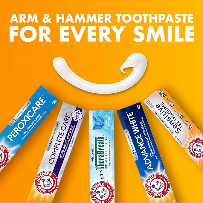 ARM & HAMMER Advance White Toothpaste, Teeth Whitening Baking Soda Toothpaste with Stain Defense Technology and Fluoride, Clean Mint Flavor, 6.0 Oz (4 Pack)-Ruum Studio Home