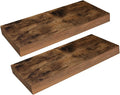 HOOBRO Floating Shelves for Wall, Wall Mounted Shelf Set of 2, 15.7" Hanging Shelf with Invisible Brackets, for Wall in Bathroom, Bedroom, Toilet, Kitchen, Living Room, Office, Rustic Brown BF40BJ01-Ruum Studio Home
