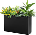 FENCY Metal Rectangular Planter Box Large Planters for Outdoor Plants, Rectangular Tall Planters for Outdoor Plants with Drainage Holes (35.4" L x 9" W x 25.6" H)-Ruum Studio Home