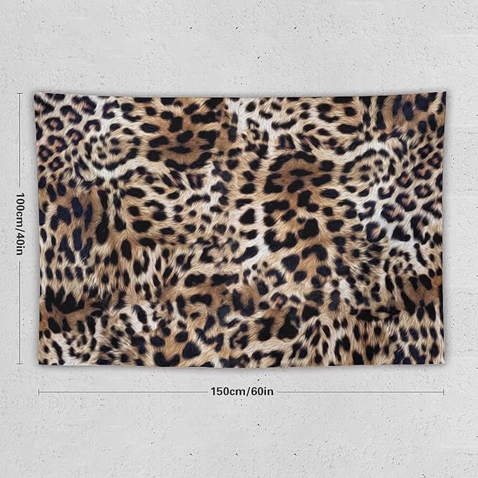 HZOHNAGO Leopard Print Tapestry Nature Wildlife Vintage Cheetah Fur Spot Animal Skin Wild Animals Spots Printed Wall Tapestry Painting Wall Hanging for Bedroom Living Room Dorm 60" W x 40" H-Ruum Studio Home