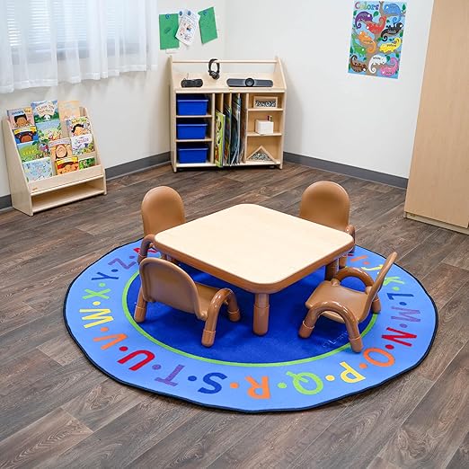 Children’s Factory Baseline Toddler Square Table and Chairs Set, Natural Wood – Includes One 30”, 12” High Square Table and Four 5” High Chairs – Durable, Lightweight, Easy to Move-Ruum Studio Home