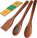 Riveira Walnut Wooden Spoons for Cooking Set of 3 – Natural Walnut Wooden Cooking Utensils, Spatula, Spoon - Premium Quality Utensil Set for Non-Toxic Cooking-Ruum Studio Home