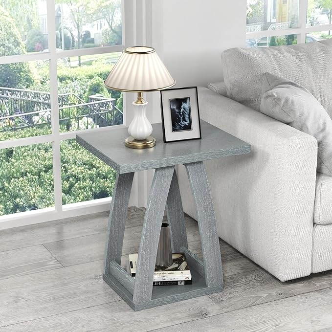 End Table, Side Table, Nightstand, Sofa Side Table with Shelf, Modern End Table for Living Room, Bedroom-Ruum Studio Home