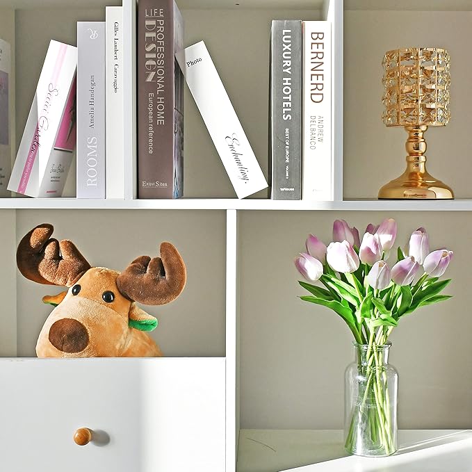 Mandy's Artificial Tulips 20 Stems Light Purple PU Faux Flowers for Wedding Home Decor 13.5 Inch-Ruum Studio Home