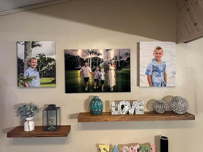 joelsantiques - 18 Inch Wooden Floating Shelves for Wall - 18x8x2 in - Made of Natural Wood - Heavy Duty Rustic Wall Shelves for Bedroom - Perfect for Living Room, Kitchen - Medium Brown-Ruum Studio Home