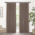 Macochico Pinch Pleated Blackout Linen Curtains 96 Inches Long 100% Light Blocking Burlap Curtains for Bedroom Living Room Thermal Window Panels with Tieback 72”Wx96”L Light Brown 1 Panel-Ruum Studio Home