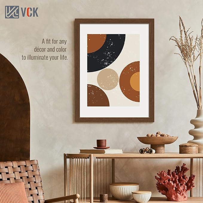 VCK 18x24 Brown Poster Frame 3 Pack, Wood Picture Frame with Exclusive Wood Grain, Wall Mounting Hanging-Ruum Studio Home