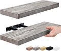 Sorbus Floating Shelves for Wall, Bathroom Shelves Wall Mounted for Kitchen, Bedroom, Bathroom Storage Over Toilet, Hanging Book Shelf for Wall Home Decor Living Room (Gray, 2 Pack)-Ruum Studio Home