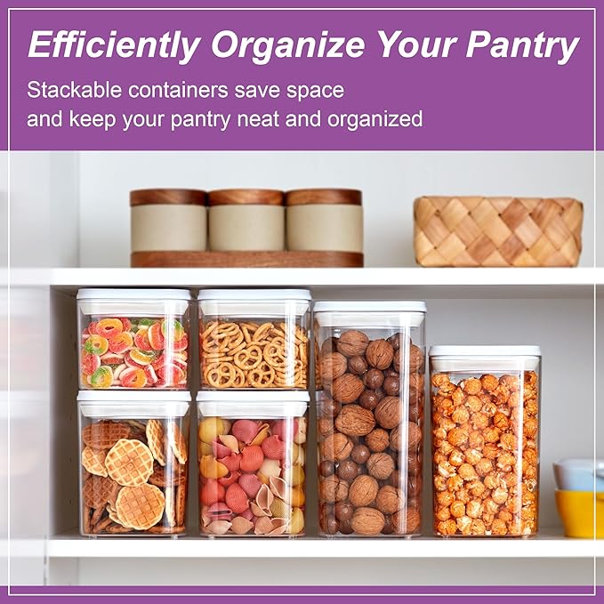 Amazing Abby - Carol - 96-Ounce Acrylic Canister (Set of 3), Plastic Airtight Food Container, Stackable for Pantry Storage, BPA-Free and Shatter-Proof, Perfect for Home and Commercial Use-Ruum Studio Home
