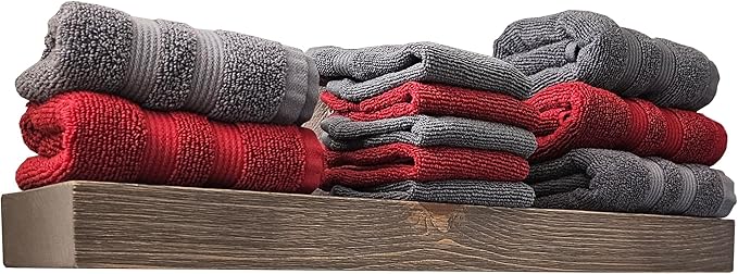 Joel's Antiques - 30 Inch Wooden Floating Shelves for Wall - 30x8x2 in - Made of Natural Wood - Heavy Duty Rustic Wall Shelves for Bedroom - Perfect for Living Room, Kitchen - Grey-Ruum Studio Home