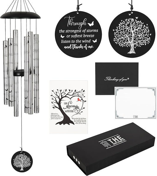 The Wind Chime CO Deep Tone Sympathy Wind Chime with 6 Andonized Aluminum Tubes Tuned Soothing Melody, Memorial Wind Chimes for Outside Decoration (Patio, Graden, Yard) 40"-Ruum Studio Home