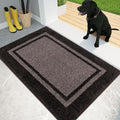 PURRUGS Dirt Trapping Door Mat 24" x 36", Non-Slip/Skid Machine Washable Entryway Rug, Shoes Scraper, Area Rug, Super Absorbent Welcome Mat for Muddy Wet Shoes and Paws, Grayish Brown & Coffee-Ruum Studio Home