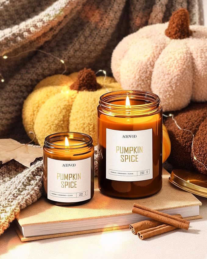 AOOVOO Pumpkin Spice Candles - 22 oz Scented Candles, Aromatherapy Candle, Soy Candle for Home Scented-Ruum Studio Home