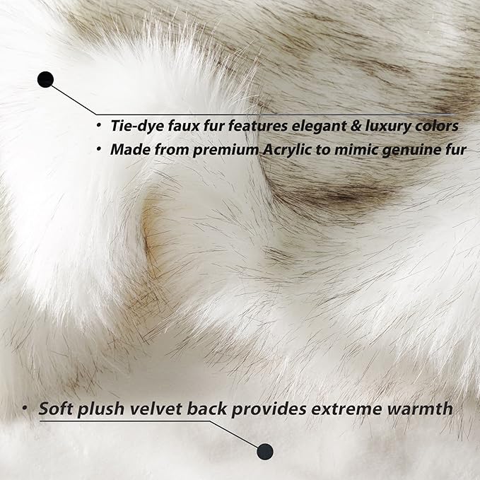 BATTILO HOME Luxury White Faux Fur Throw Blanket Long Pile with Black Tips, 51"x67", Super Warm Thick Faux Fur Blanket for Couch, Bed, Fuzzy Fluffy Elegant Cozy Blanket-Ruum Studio Home