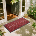 Yimobra Welcome Mat Outdoor Indoor, All-Season Waterproof Front Door Mat Outside Entrance, All-Weather Heavy Duty Non-Slip Doormat, Low Profile Porch Patio Entrance Mats, 47x24, Red-Ruum Studio Home