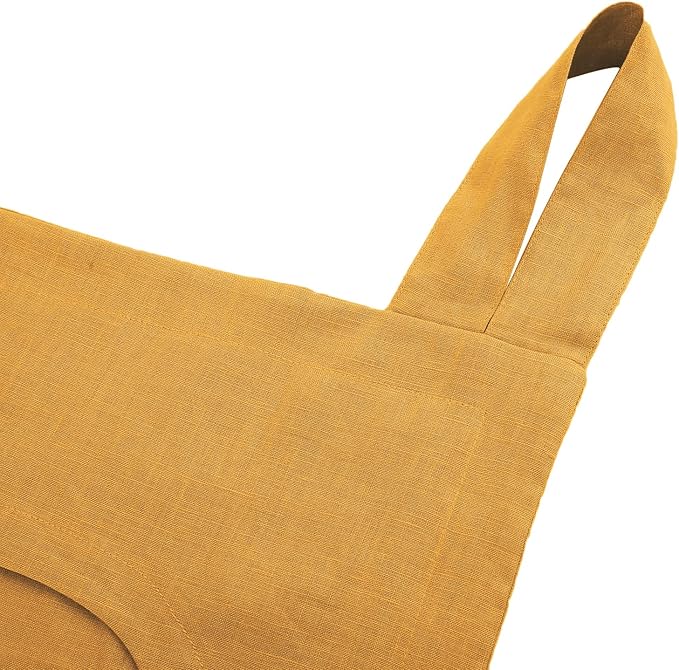 Amazhiyu 100% Linen Door Hanging Laundry Hamper Bag, 19x27 Inches Yellow-Ruum Studio Home