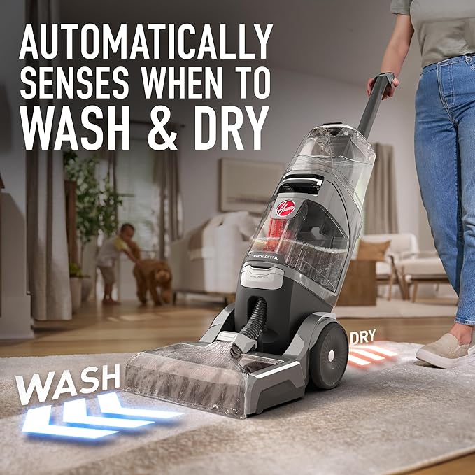 Hoover SmartWash Pet XL Upright Carpet Cleaner Machine for Carpet and Upholstery, Automatic Deep Cleaning Carpet Shampooer, Converts to Spot Cleaner, Pair with Hoover Carpet Cleaner Solution-Ruum Studio Home