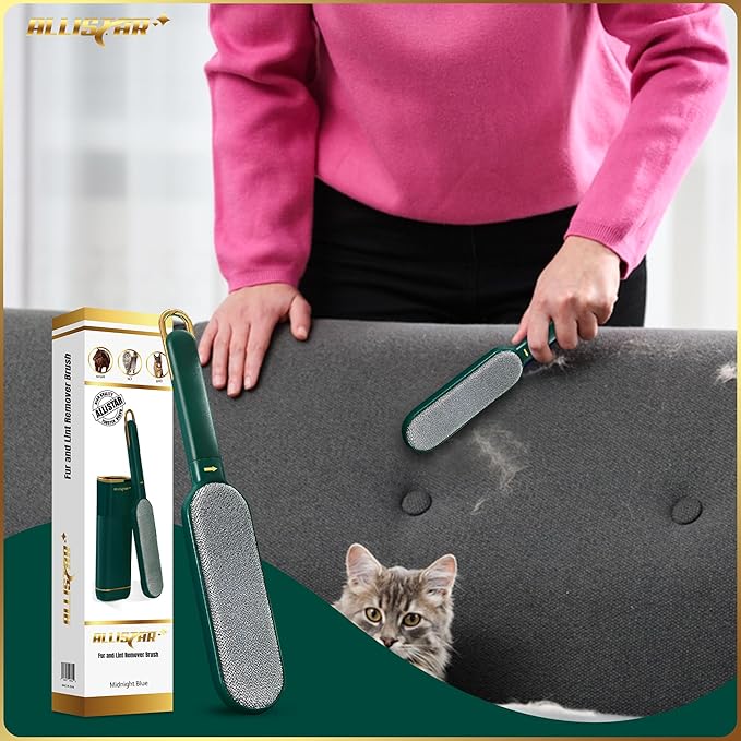 Pet Hair Remover, Lint Remover, Lint Brush for Clothes, Furniture, Carpets, Car Seats. Cat Hair Remover. Dog Hair Remover Laundry. Double-Sided. Reusable. Self-Cleaning Base. ALLISTAR (Forest Green)-Ruum Studio Home