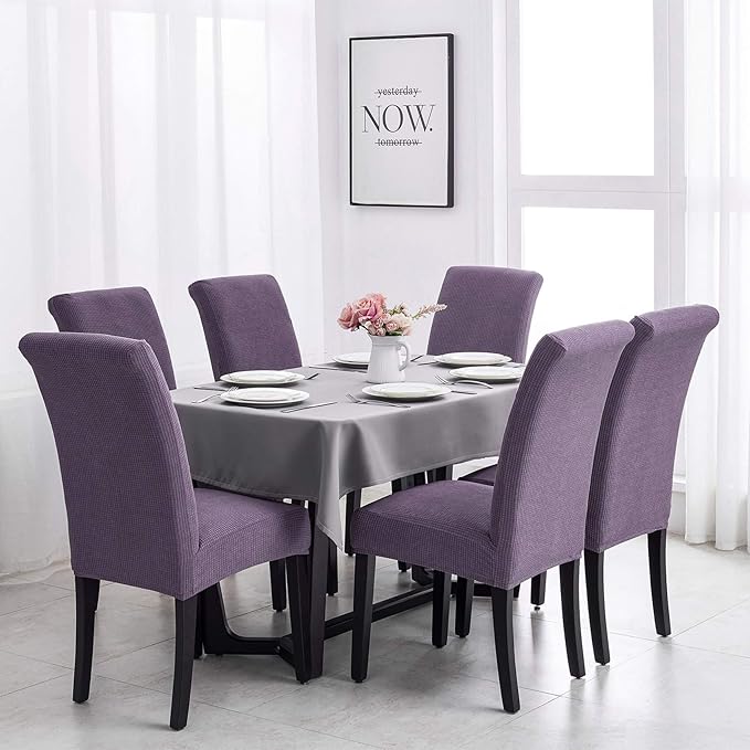Joccun Chair Covers for Dining Room Set of 2, Dining Chair Slipcovers Stretch Dining Room Chair Covers Seat Protector,Washable Parsons Chair Cover for Home,Hotel(Grapeade,2 Pack)-Ruum Studio Home
