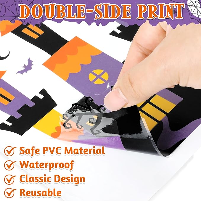 115PCS Halloween Window Clings, 9 Sheets Halloween Decorations, Cute Witch Tree Zombie Ghost Patterns PVC Window Stickers for Treat or Trick Party Favors Decal Supplies Decor Accessories-Ruum Studio Home
