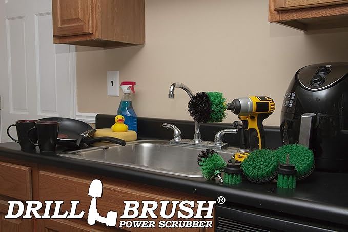 Cleaning Supplies - Kitchen Accessories - The Ultimate Kitchen Drill Brush Attachment Kit - Crock Pot - Cast Iron Skillet - Countertops - Cooktop - Oven - Sink - Backsplash - Trash Can – Flooring-Ruum Studio Home