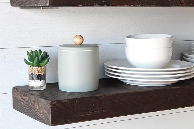 Urban Legacy Reclaimed Barn Joist Deep Floating Shelves | Deep Shelves with Low Profile Shelf Bracket with High Weight Capacity, Set of 2 (48" x 11" x 2.5", Rustic Brown)-Ruum Studio Home