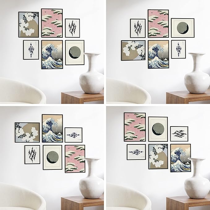 HAUS AND HUES Black Frames for Gallery Wall - Set of 6 Picture Collage Frames for Wall, picture Frame Sets for Wall Collage, Gallery Wall Frame Set (Two 8x10, Two 11x14, Two 12x16 Framed Black)-Ruum Studio Home