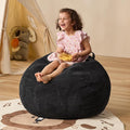 Bean Bag Chairs Teardrop Bean Bag Chair Beanbag Chair with Memory Foam Filled Machine Washable Cover for Living Room, Bedroom (Small,Black)-Ruum Studio Home
