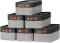 DULLEMELO Small Storage Baskets for Shelves, Small Fabric Collapsible Rectangular Storage Bins for Shelves, Closets, Nursery, Home, Office, Empty Gift Baskets (6-Pack, Black&Gray)-Ruum Studio Home