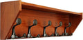 SKOLOO Wall Shelf with Hooks, 24-Inch Cherry Coat Rack Wall Mount with Shelf Organizer - Lightweight & Sturdy, 5 Tri Hooks - Perfect for Entryway, Hallway, Living Room, Bedroom, Mudroom-Ruum Studio Home