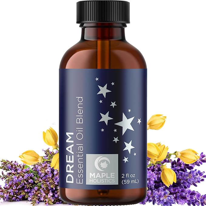 Sleep Essential Oil Blend for Diffuser - Dream Essential Oils for Diffusers Aromatherapy and Relaxation with Clary Sage Ylang-Ylang Roman Chamomile and Lavender for Sleep Time Support (2 Fl Oz)-Ruum Studio Home