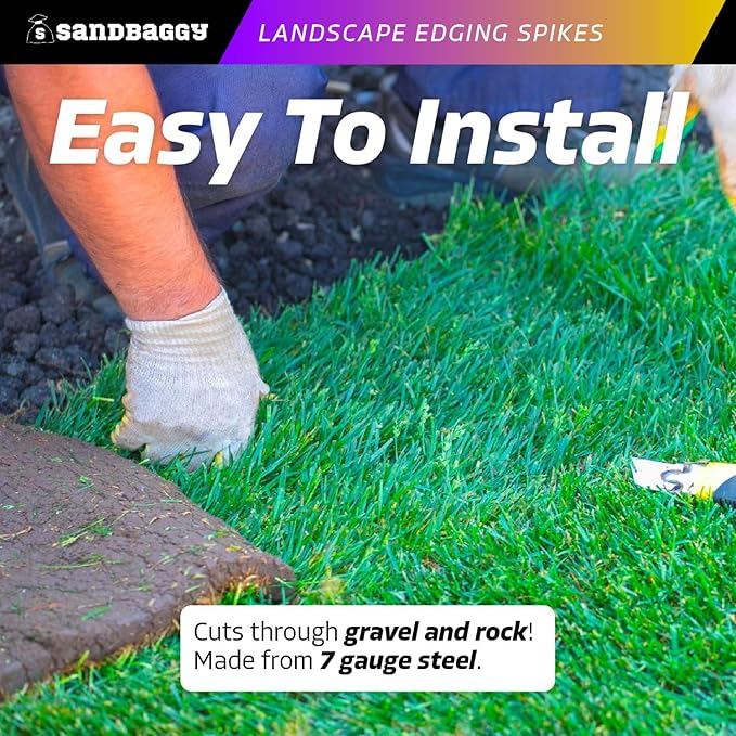Sandbaggy 6 inch Galvanized Landscape Edging Spikes - Spiral Landscape Nails - 7 Gauge Steel - Great For Hard Rocky Soil - Also Great For Paver Edging, Artificial Turf, Landscape Fabric (1000, 6 inch)-Ruum Studio Home