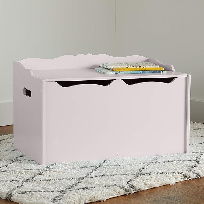 Amazon Basics Kids Toy Box, Wooden Organizer Storage Chest, Gray, 30" x 18" x 19"-Ruum Studio Home