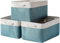 TheWarmHome Storage Bins - Large 3 Pack 15.7x11.8x8.3 in Fabric Storage Baskets for Organizing Shelves | Large Basket Closet Organizer for Home Decor Shelf Baby Toy Laundry (White & Green)-Ruum Studio Home