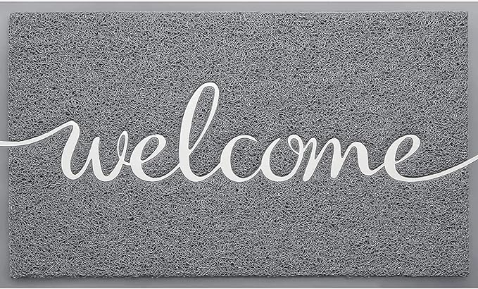 Durable Low Profile Floor Mat, Indoor and Outdoor, Non Slip Rug, Easy to Clean Welcome Mat, for High Traffic Areas, Entryway, Patio (36x24", Grey)-Ruum Studio Home