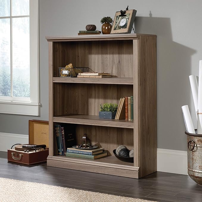 Sauder Miscellaneous Storage 3-Shelf Bookcase/ Book shelf, Salt Oak finish-Ruum Studio Home