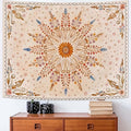 Fowocu Boho Floral Mandala Tapestry for Bedroom Aesthetic Watercolor Bohemian Flower Wall Tapestry Brown Beige Hippie Indian Tapestries Wall Hanging for Living Room Dorm Decor 60 x 44 Inch-Ruum Studio Home