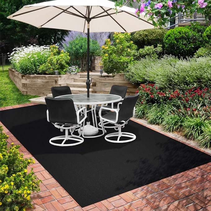 House, Home and More Indoor Outdoor Carpet with Rubber Marine Backing - Black - 6 Feet x 15 Feet - Durable, UV-Resistant - Adds Color and Comfort to Your Deck, Patio or Other Outdoor Rug Space.-Ruum Studio Home
