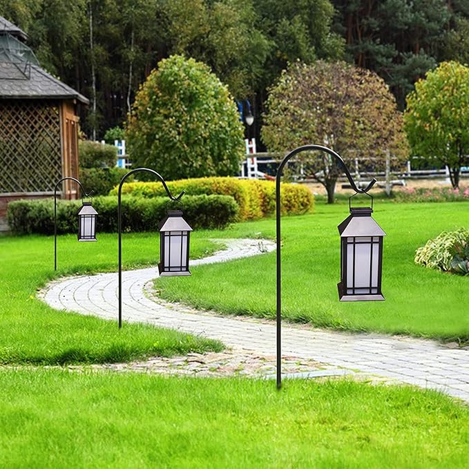 11" Solar Lantern Outdoor Garden Hanging Lanterns Waterproof LED Vintage Flickering Flame Lanterns for Patio, Table, Party.-Ruum Studio Home