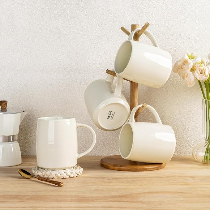 GBHOME Large Coffee Mugs Set of 4, 18oz Handmade Ceramic Coffee Mugs Set with Gradient color for Latte/Tea/Beer/Hot Cocoa, Dishwasher & Microwave Safe-Ruum Studio Home
