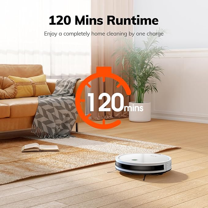 ILIFE V2 Robot Vacuum Cleaner, Tangle-Free Suction, 120 Mins Runtime, Slim, Self-Charging Robotic Vacuum Cleaner, Ideal for Pet Hair and Hard Floors-Ruum Studio Home