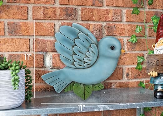 NAT & Jules Animal Character Shaped Dimensional Indoor Outdoor 11 inch Cast Resin Decorative Garden Stepping Stone, Patio, Walkway Sculpture Yard Art, Colorful Bluebird-Ruum Studio Home