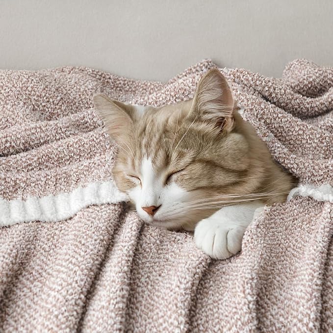 MIULEE Super Soft Throw Blanket for Couch, Taupe Cozy Fluffy Warm Blankets Lightweight Knit Throw Blankets for Sofa, Bed, Chair, Living Room, Camping, Picnic, 60 x 80 inch-Ruum Studio Home